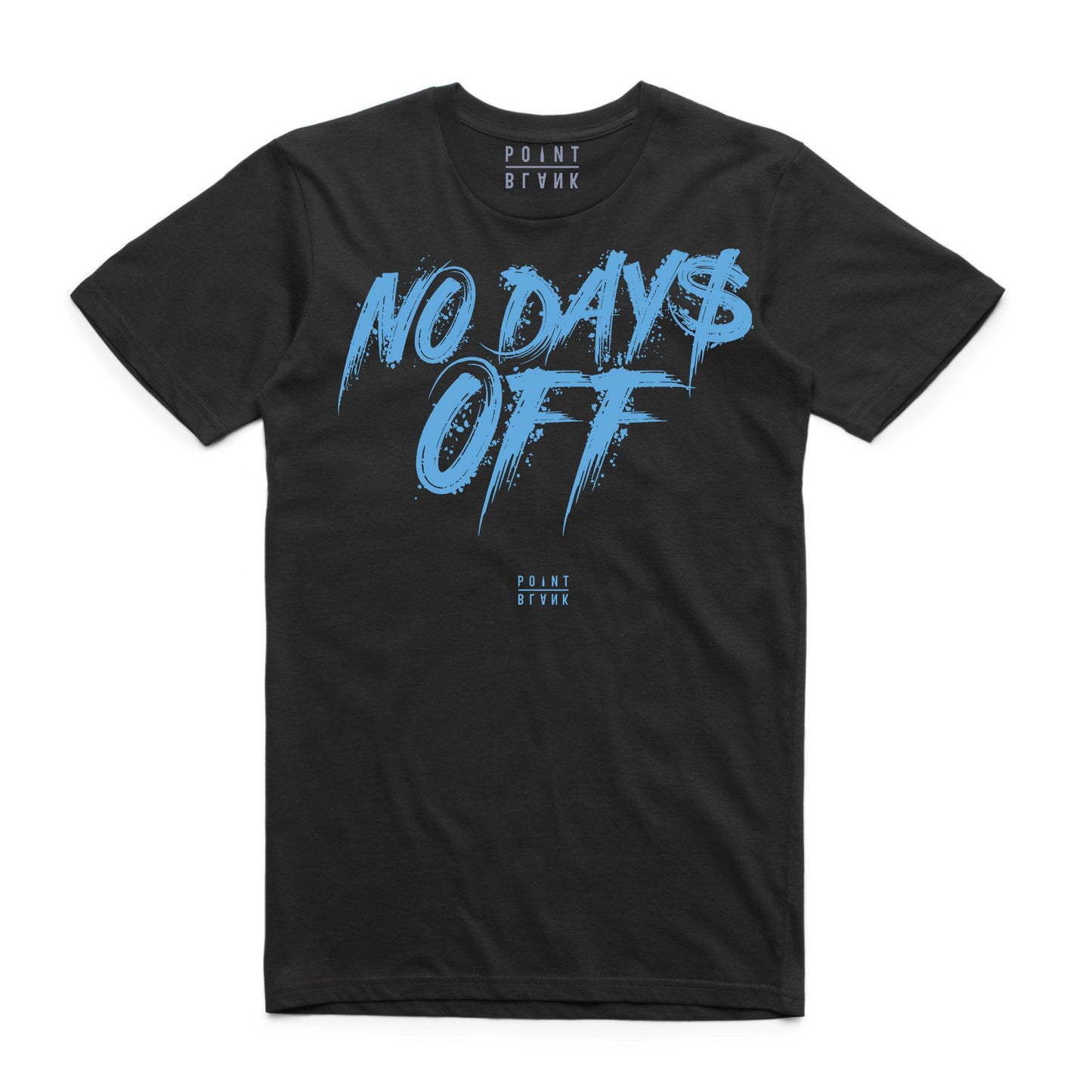 No Days Off T-Shirt - Black / Baby Blue