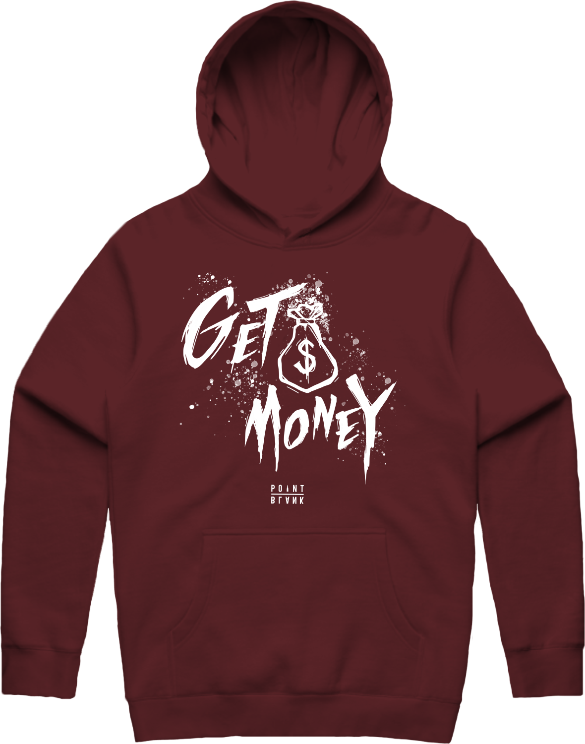 Money Text Hoodie - Burgundy