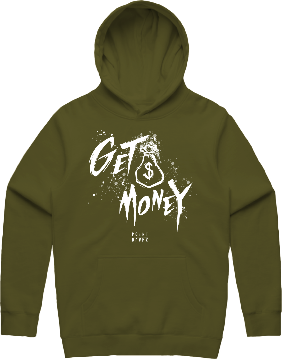 Money Text Hoodie - Olive