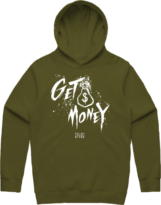 Money Text Hoodie - Olive