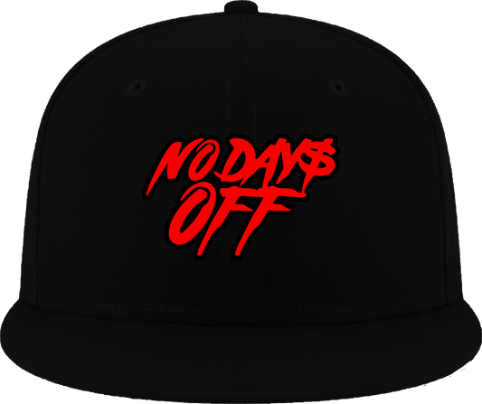 No Days Off Snap Back w/ Chenille Patch - Black / Red