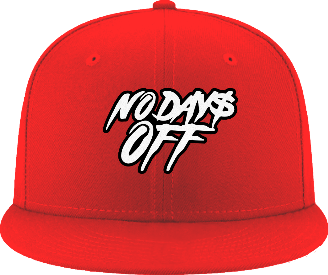 No Days Off Snap Back w/ Chenille Patch - Red / White