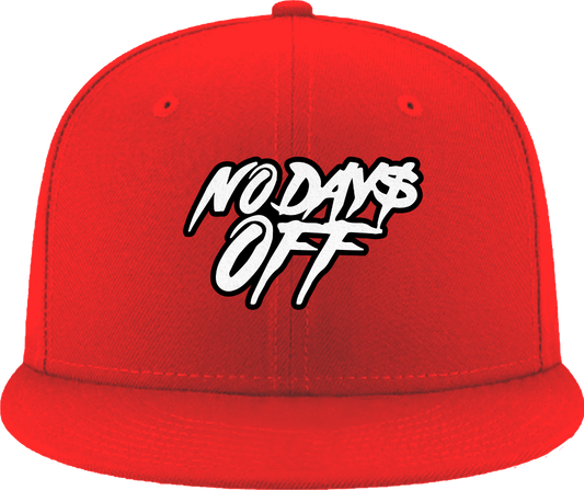 No Days Off Snap Back w/ Chenille Patch - Red / White