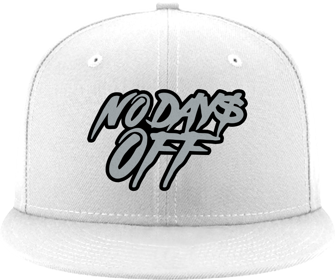 No Days Off Snap Back w/ Chenille Patch - White / Gray