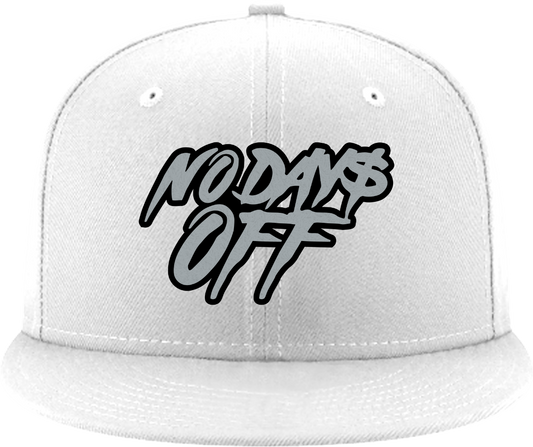 No Days Off Snap Back w/ Chenille Patch - White / Gray