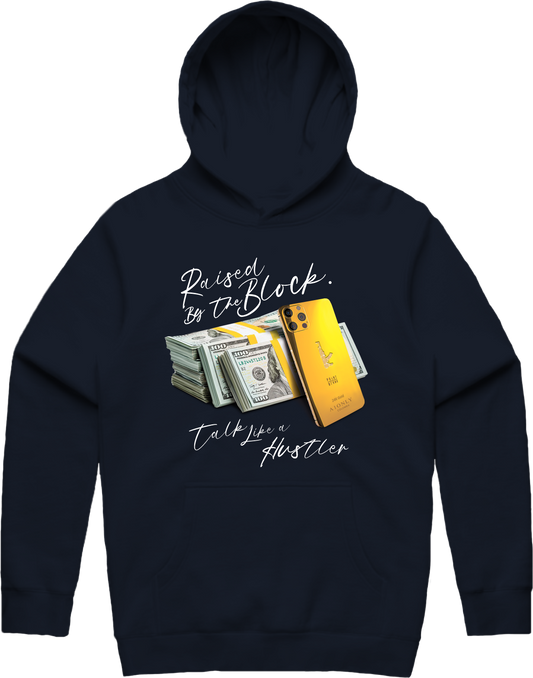 Hustle Talk Hoodie - Navy Blue