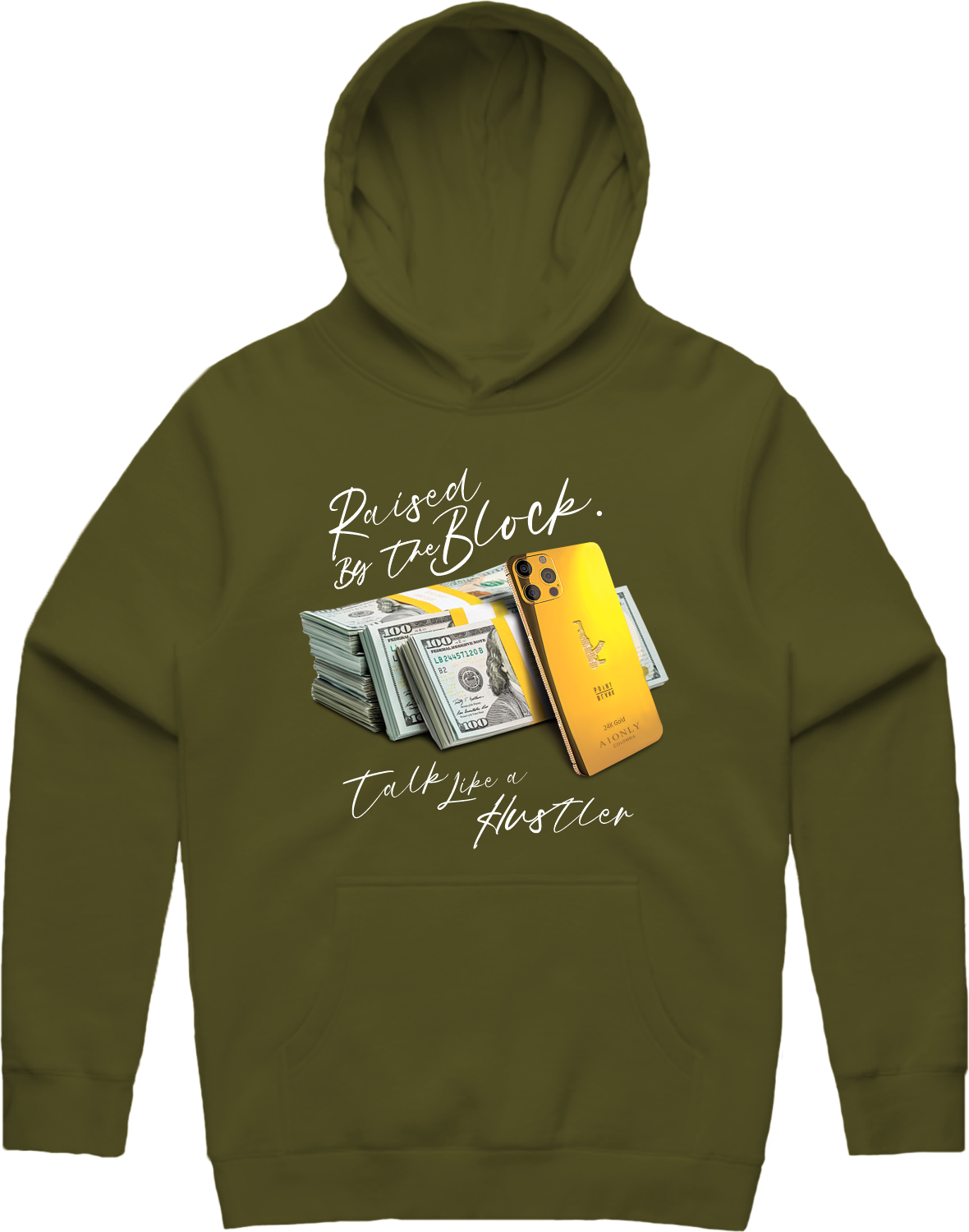 Hustle Talk Hoodie - Olive