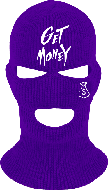 Money Text Ski Mask - Purple