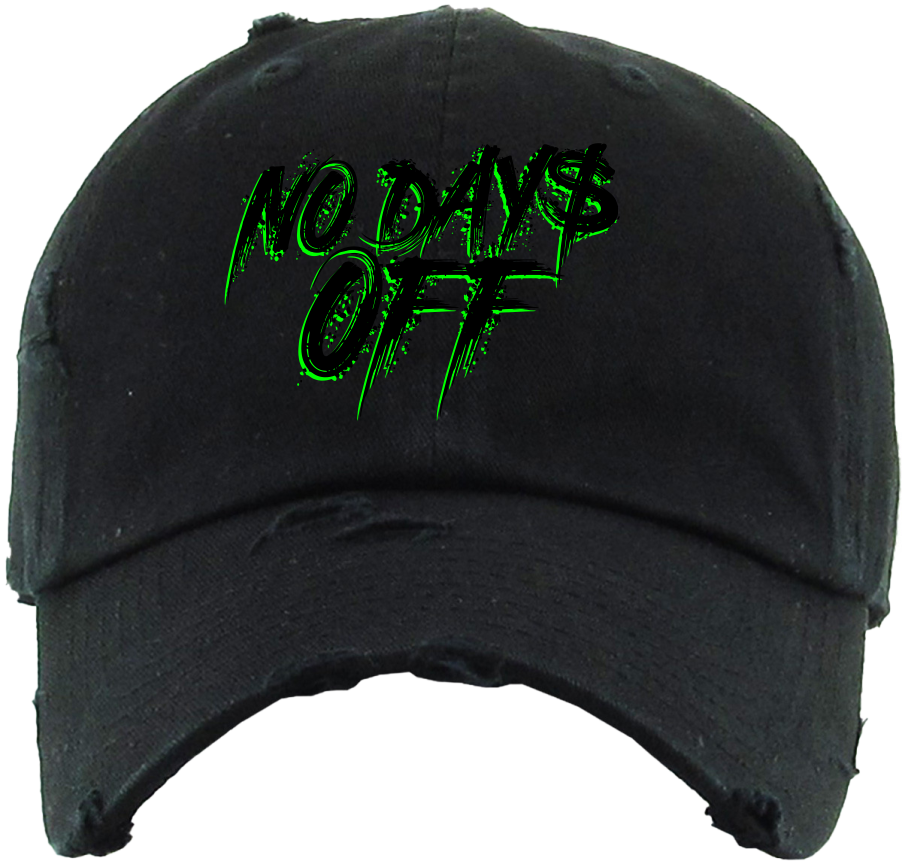 No Days Off Dad Cap - Black / Black-Neon Green