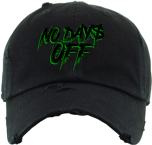 No Days Off Dad Cap - Black / Black-Neon Green