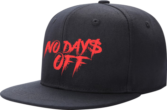 No Days Off Snap Back - Black / Crimson Orange