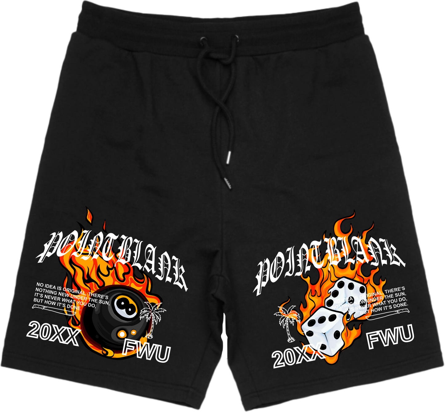 FLAMES SHORTS - BLACK