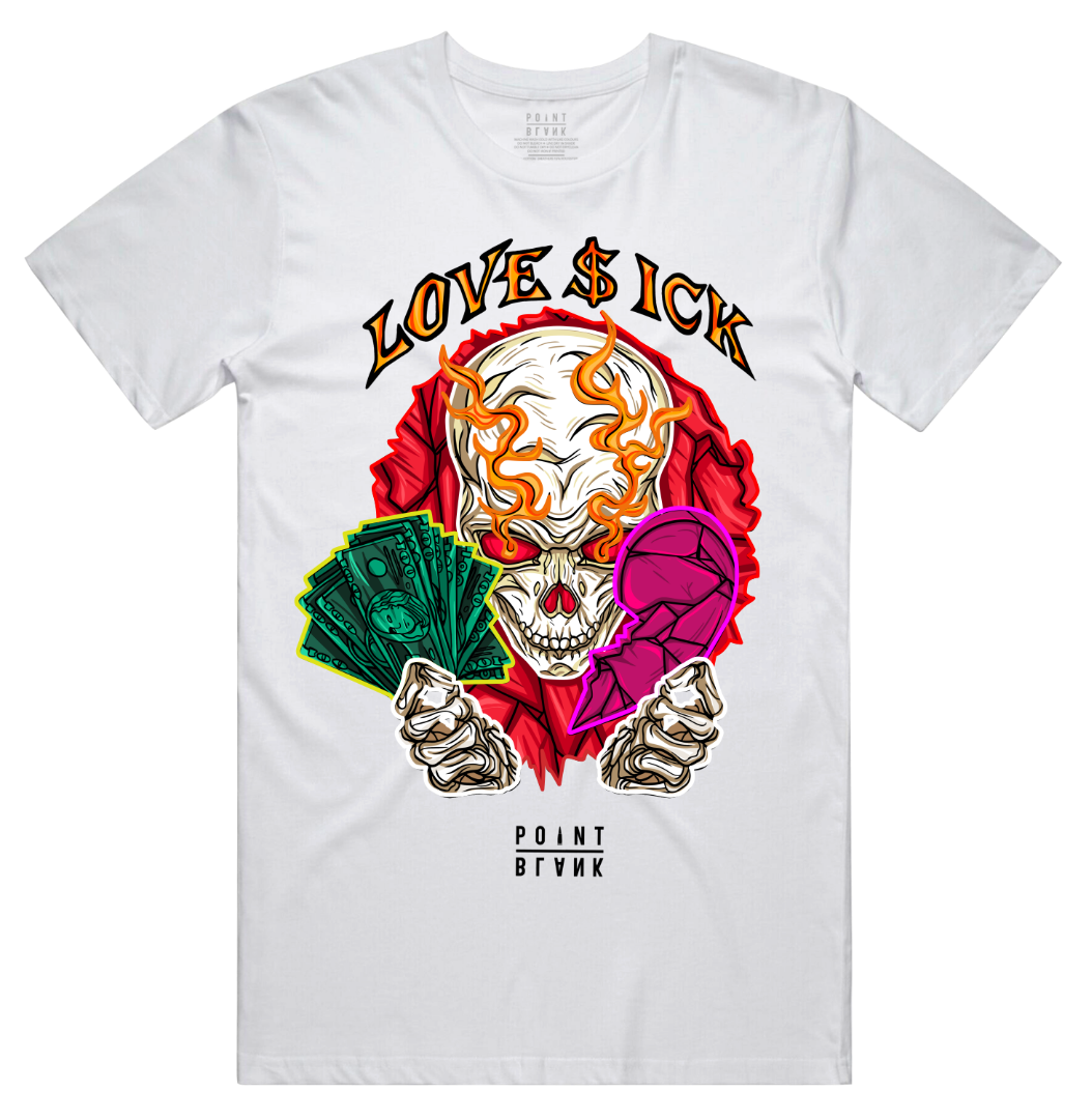 Love Sick Skull T-Shirt - White