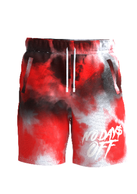 No Days Off Tie Dye Shorts (Red)