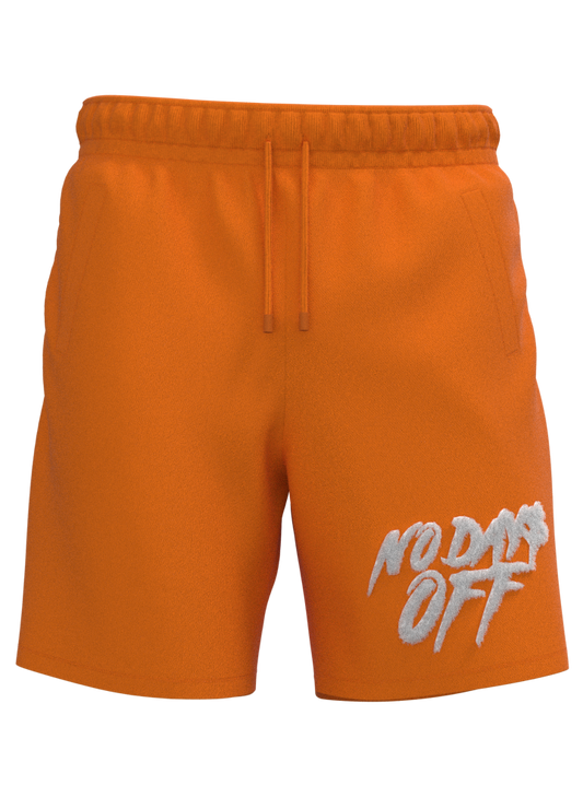 NO DAYS OFF CHENILLE SHORTS - ORANGE