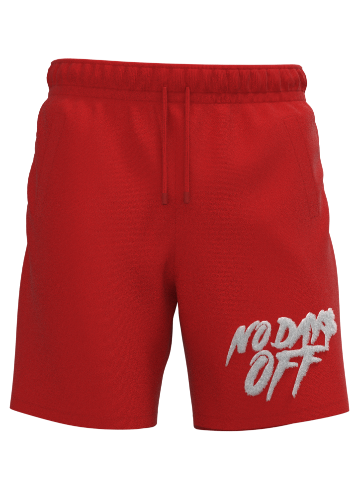 NO DAYS OFF CHENILLE SHORTS - RED