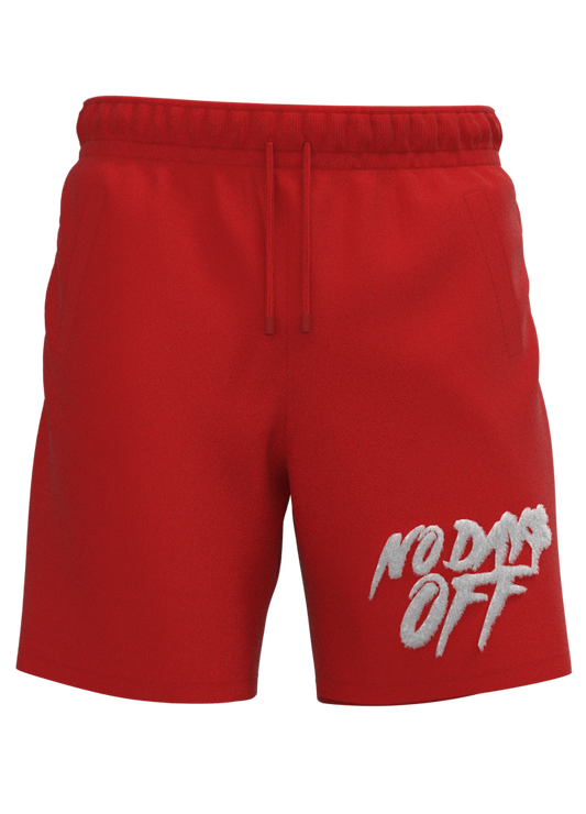 NO DAYS OFF CHENILLE SHORTS - RED