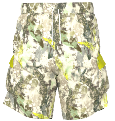 Neon Jungle Cargo Shorts - Neon Lime