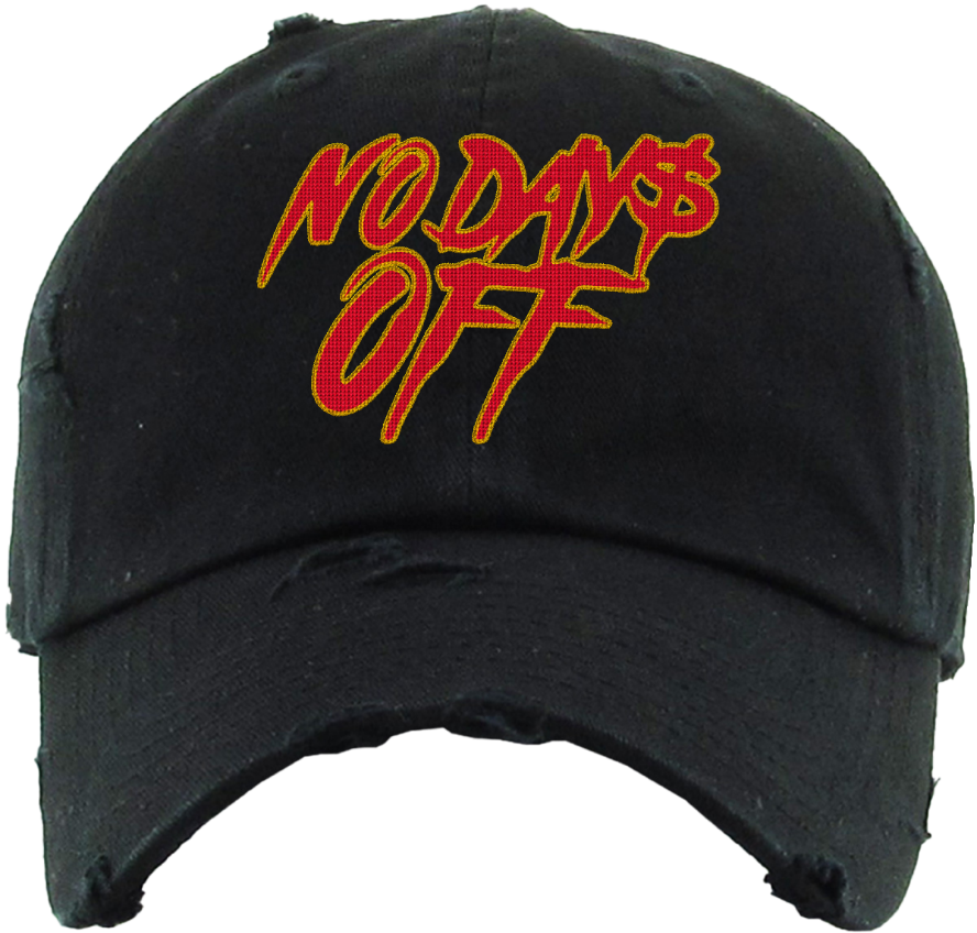 No Days Off 2 Tone Dad Cap - Black