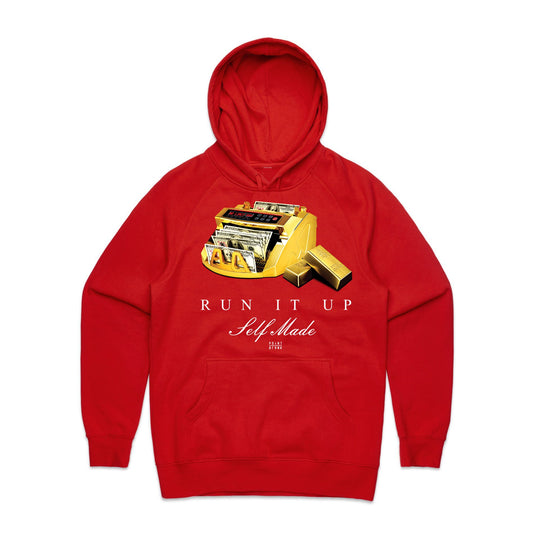 Run It Up Gold Counter Hoodie - Red