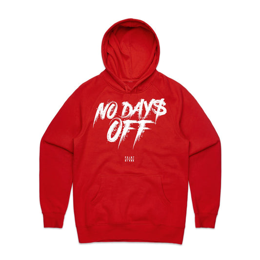 No Days Off Hoodie - Red / White