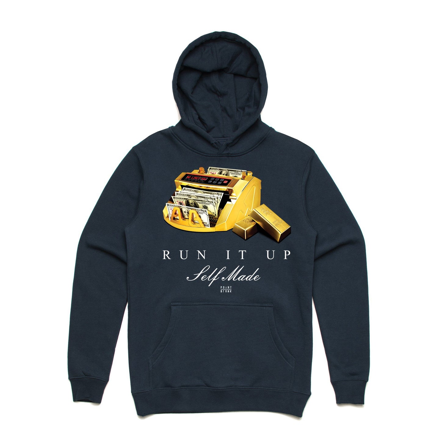 Run It Up Gold Counter Hoodie - Navy Blue