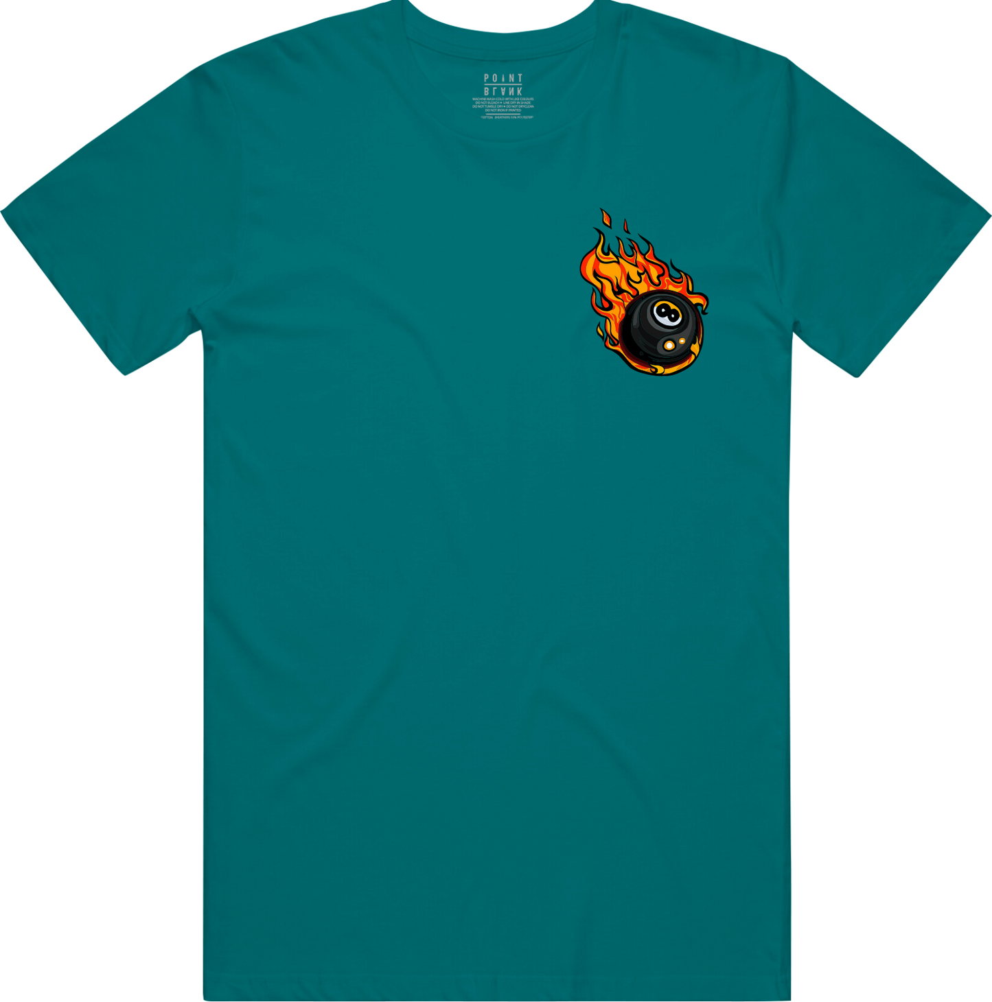 Flaming 8Ball T-Shirt - Teal