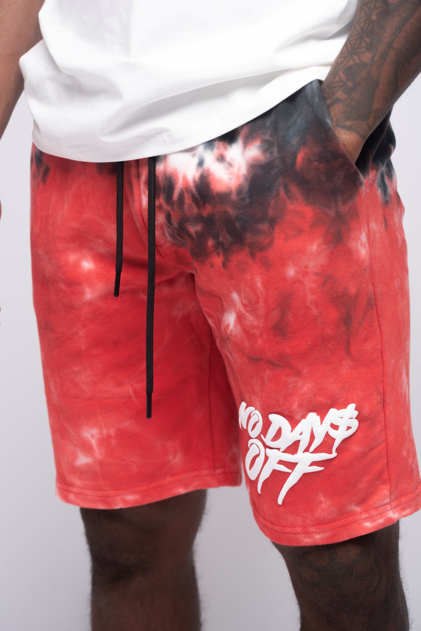 No Days Off Tie Dye Shorts (Red)